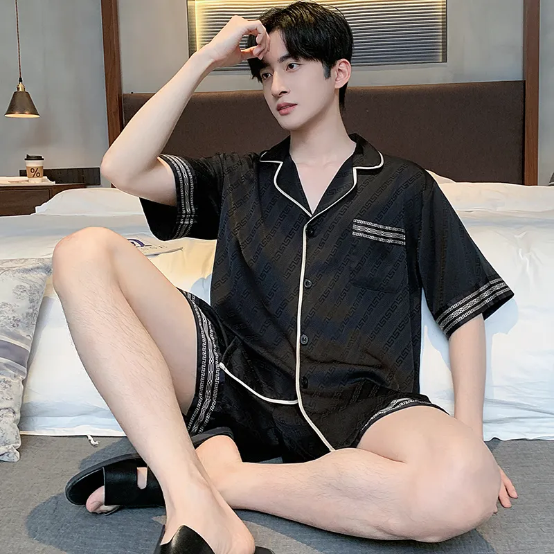 Qiao Ni Tong Pajama Set Men's Premium Black-3