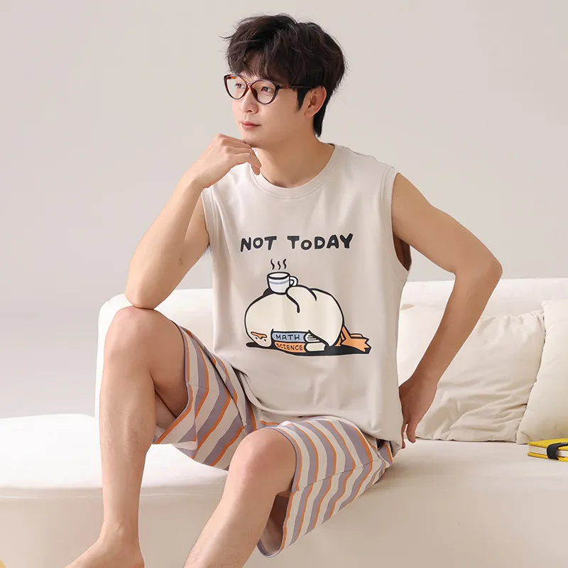 Qiao Ni Tong Pajama Set Men's Image Color-3
