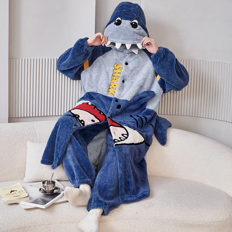 Qiao Ni Tong Pajama Set Men's Blue-1