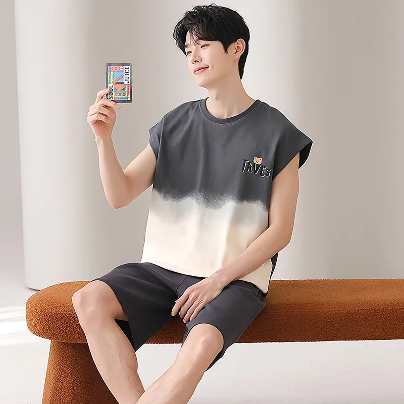 Qiao Ni Tong Pajama Set Men's Image Color-2