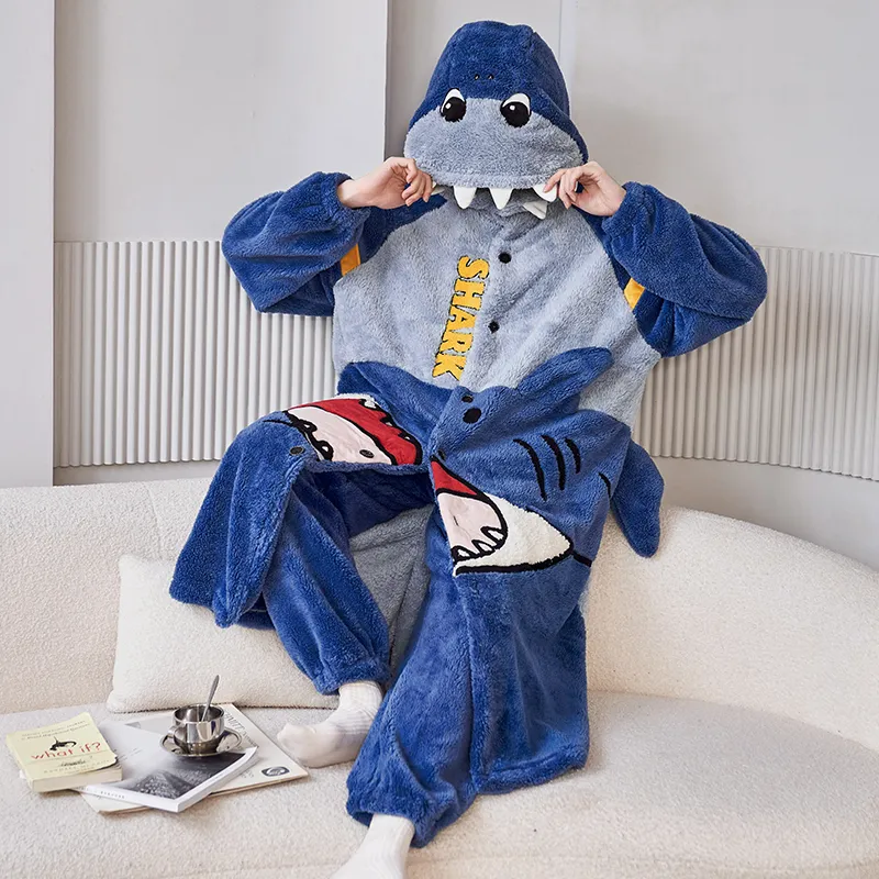 Qiao Ni Tong Pajama Set Men's Blue-4