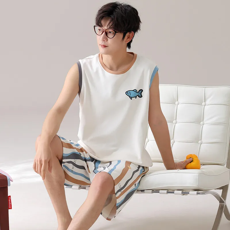 Qiao Ni Tong Pajama Set Men's Image Color-2