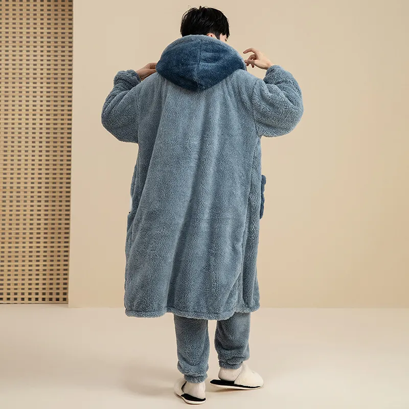 Qiao Ni Tong Pajama Set Men's Blue-1
