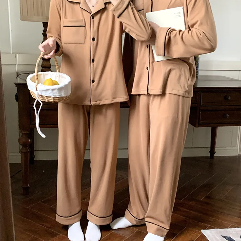 Qiao Ni Tong Pajama Set Unisex Chocolate-1