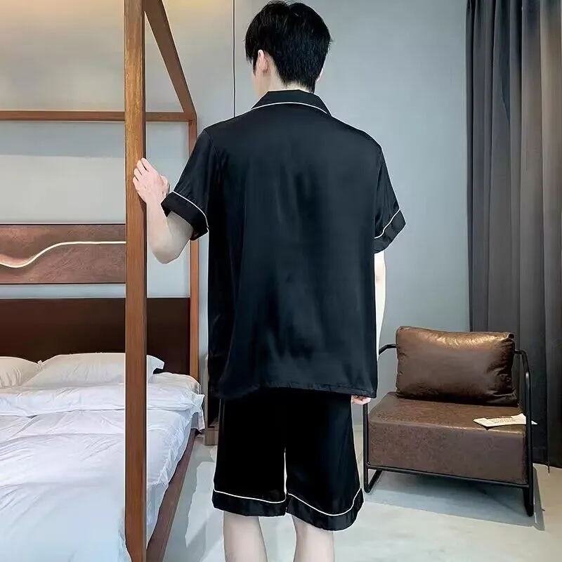 Qiao Ni Tong Pajama Set Men's High-End Black-1