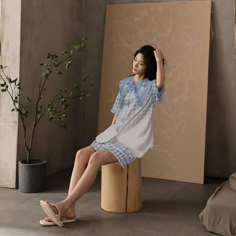 Qiao Ni Tong Pajama Set Women's Image Color-2
