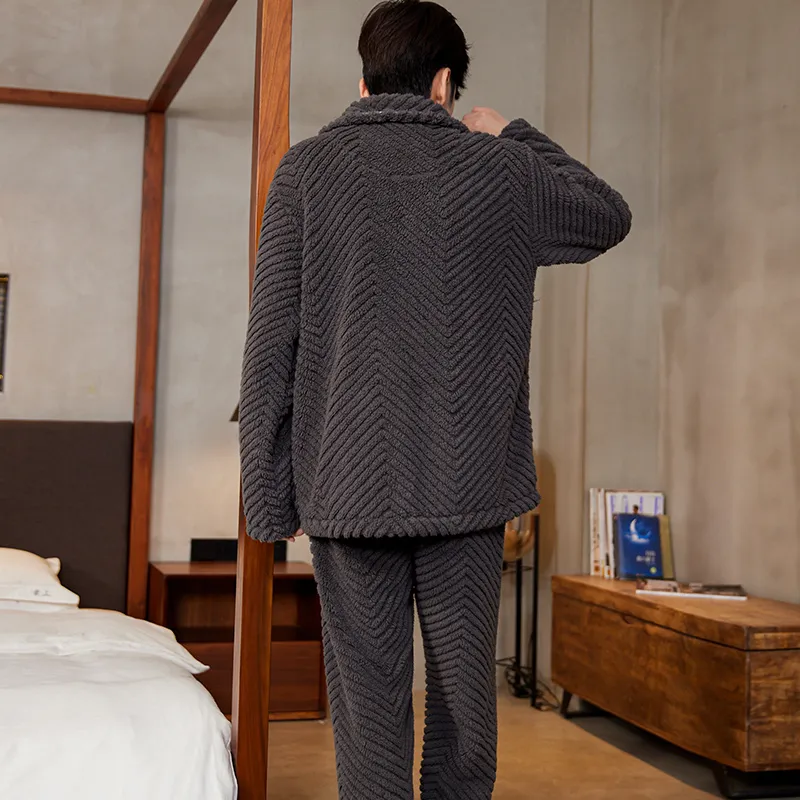 Qiao Ni Tong Pajama Set Men's Gray-1