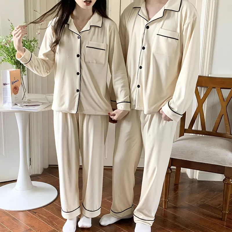 Qiao Ni Tong Pajama Set Unisex Cream White-11
