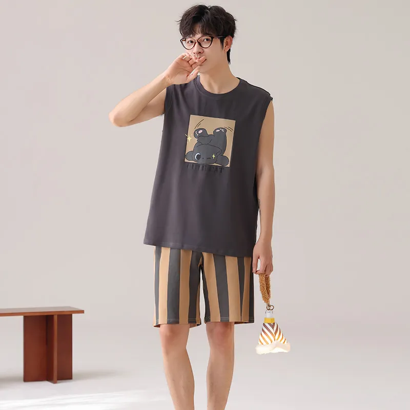 Qiao Ni Tong Pajama Set Men's Image Color-6