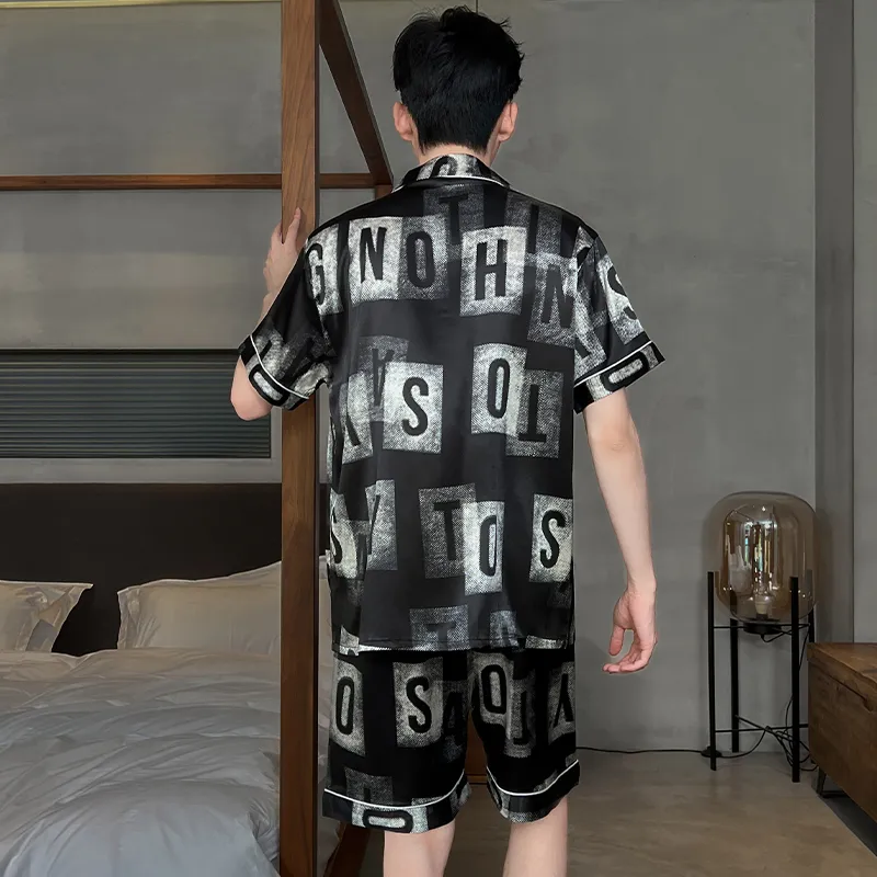Qiao Ni Tong Pajama Set Men's Black-24
