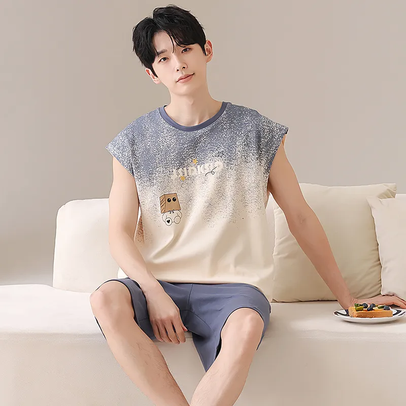 Qiao Ni Tong Pajama Set Men's Image Color-3