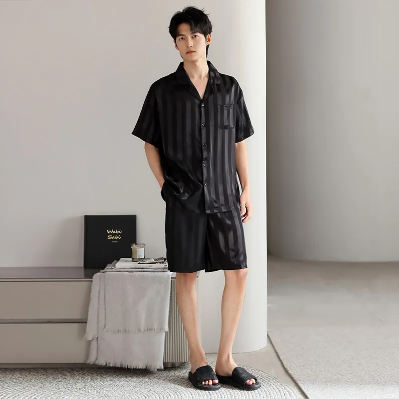 Qiao Ni Tong Pajama Set Men's Black-4