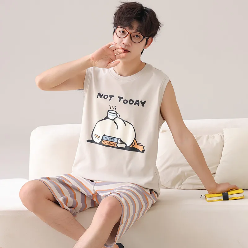 Qiao Ni Tong Pajama Set Men's Image Color-4