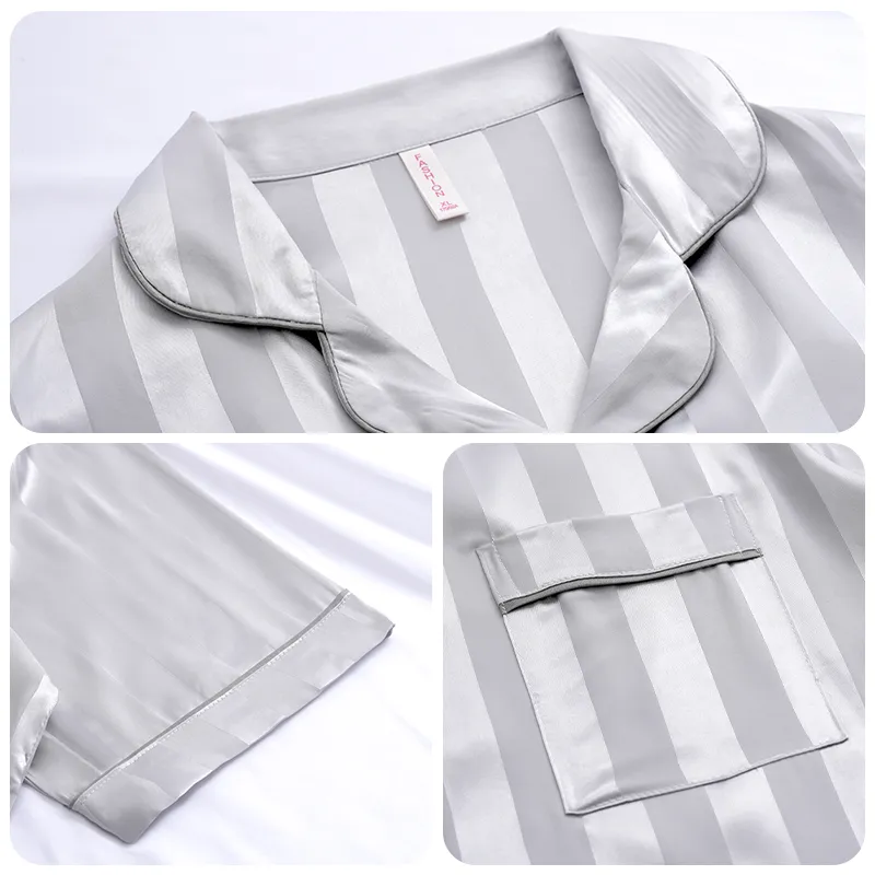 Qiao Ni Tong Pajama Set Women's Gray-3