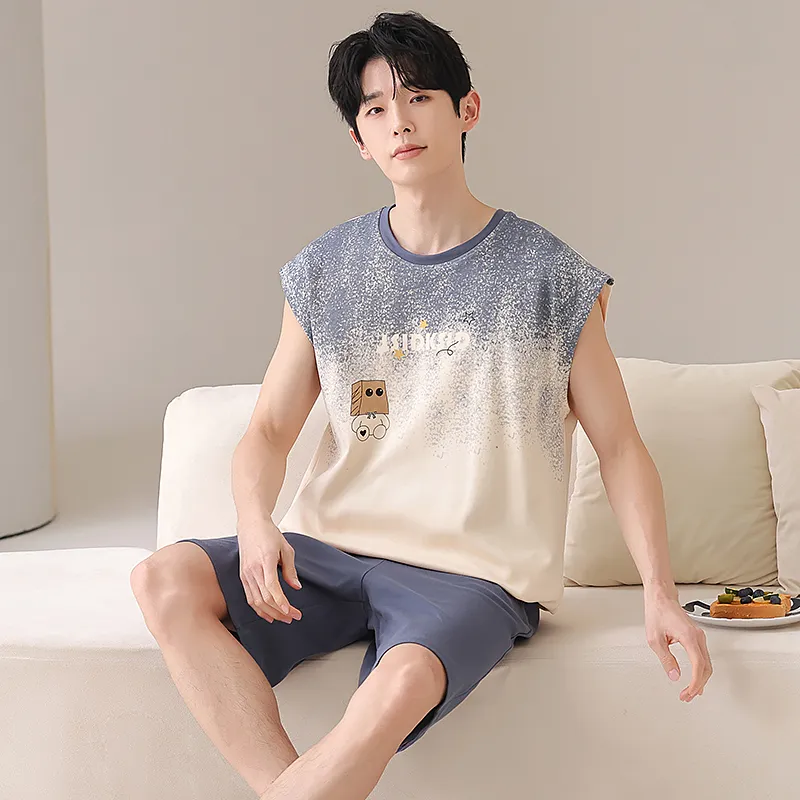 Qiao Ni Tong Pajama Set Men's Image Color-5