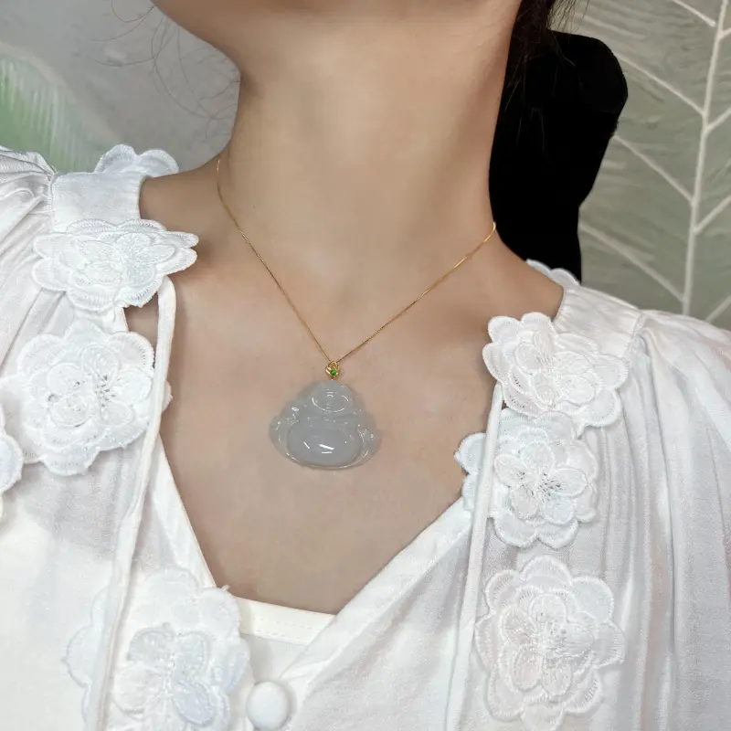 Abby's Wonderland Ice Glutinous Jadeite Pendants Unisex-2