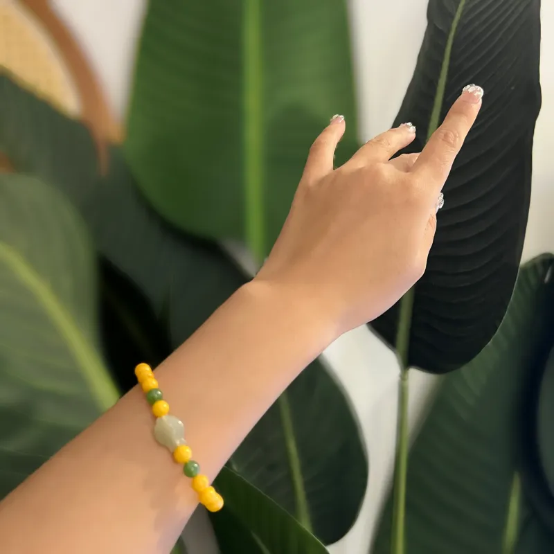 Abby's Wonderland Beeswax Hetian Jade Fine Jade Bracelets Women's-5