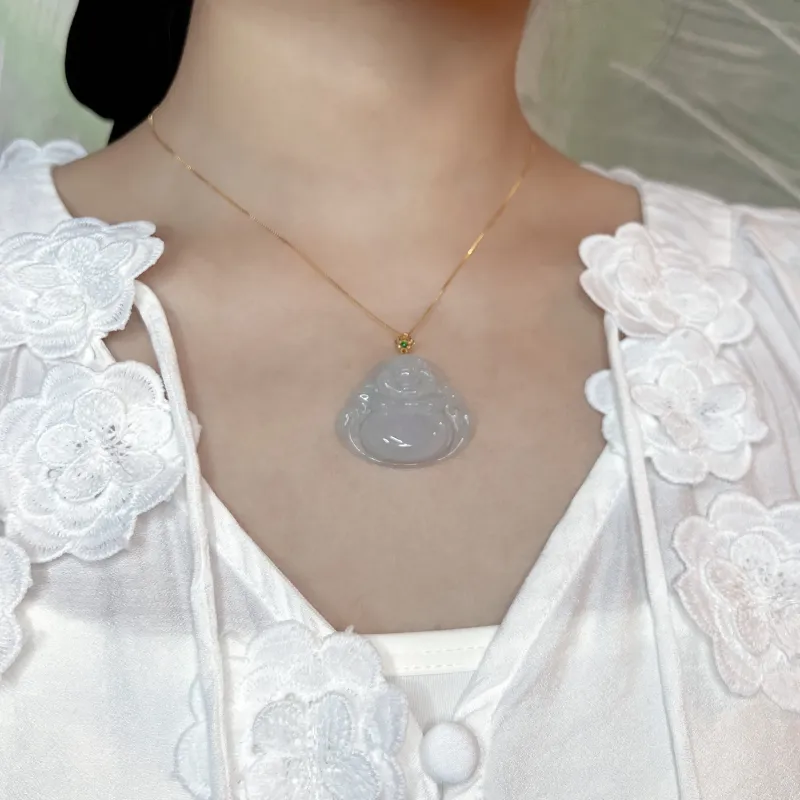 Abby's Wonderland Ice Glutinous Jadeite Pendants Unisex-1