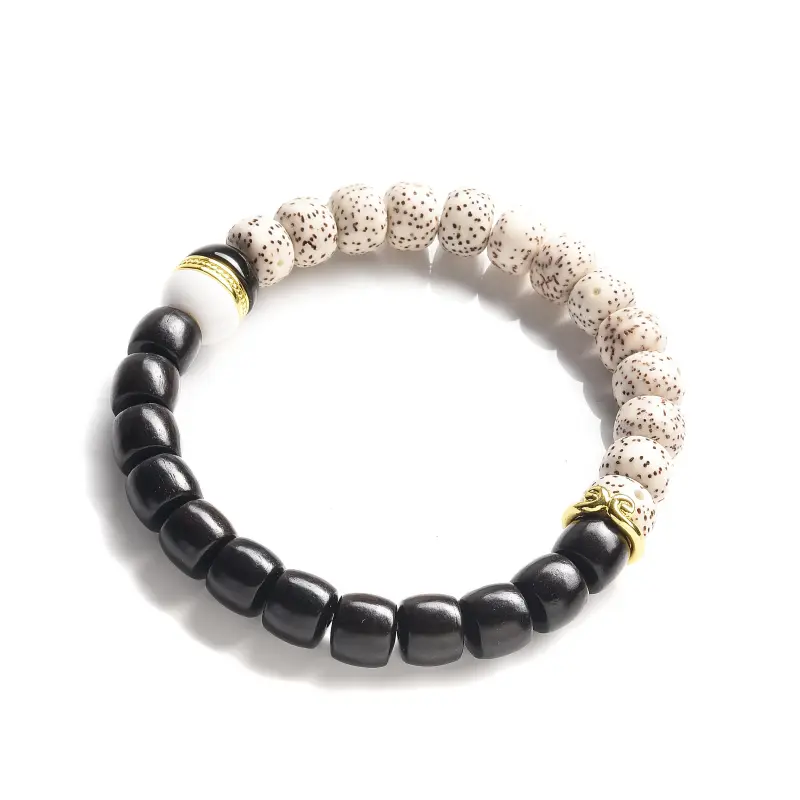 Abby's Wonderland Star Moon Bodhi Seeds Good Luck Collectible Beaded Bracelet Vintage Niche Unisex-1