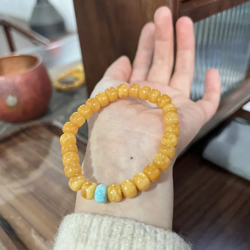 Abby's Wonderland Amber/Beeswax Fine Jade Bracelets Unisex-3