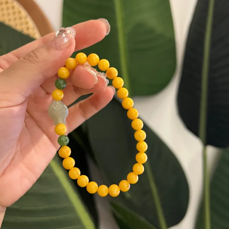Abby's Wonderland Beeswax Hetian Jade Fine Jade Bracelets Women's-4