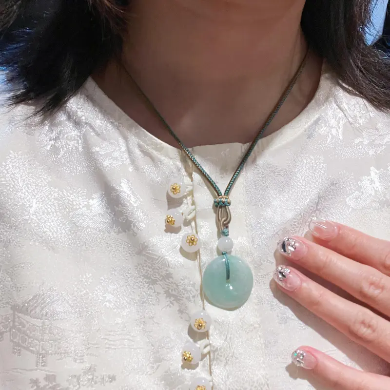 Abby's Wonderland Glutinous Jade Jadeite Necklaces Unisex-4
