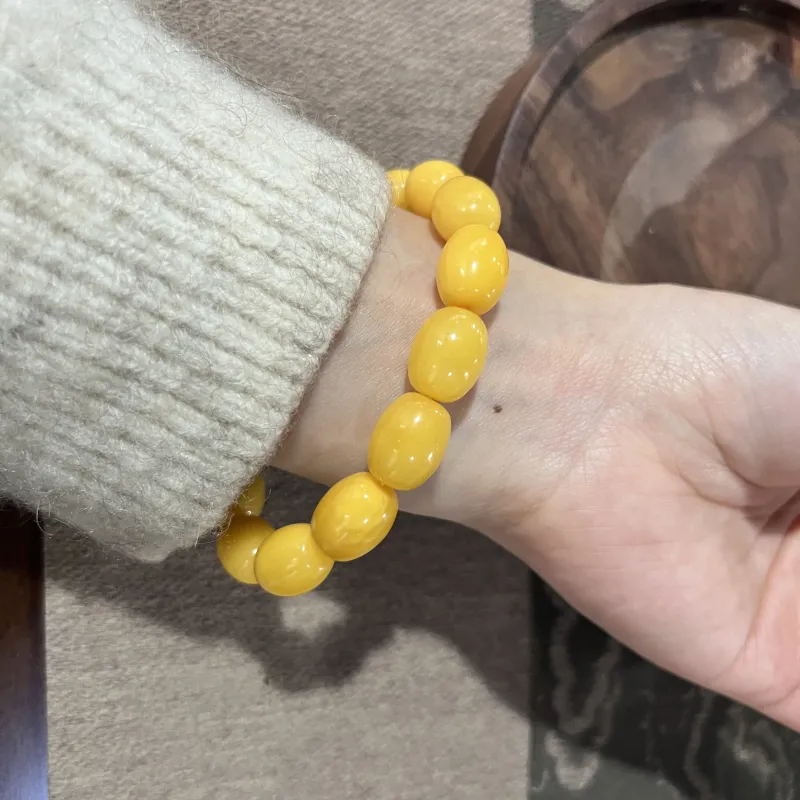 Abby's Wonderland Amber/Beeswax Fine Jade Bracelets Unisex-3