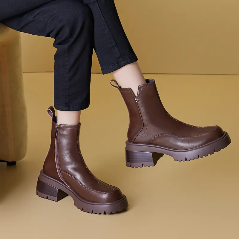 MARINO FABIANI Ankle Boots 5.5cm Women's Brown-3
