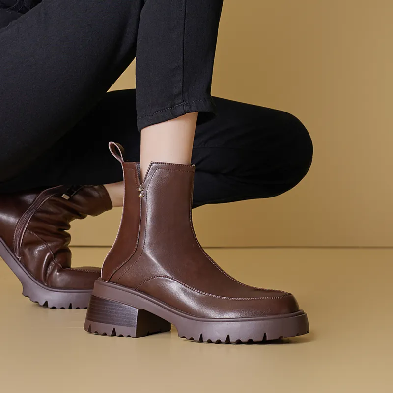 MARINO FABIANI Ankle Boots 5.5cm Women's Brown-5