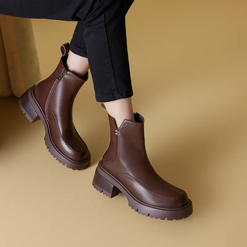 MARINO FABIANI Ankle Boots 5.5cm Women's Brown-8