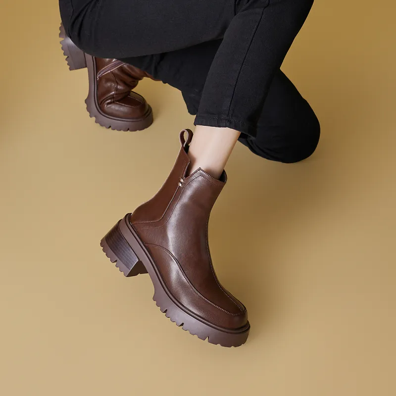 MARINO FABIANI Ankle Boots 5.5cm Women's Brown-4