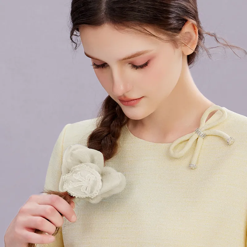ROYALSASA Silk Chiffon Hair Tie Women's-8