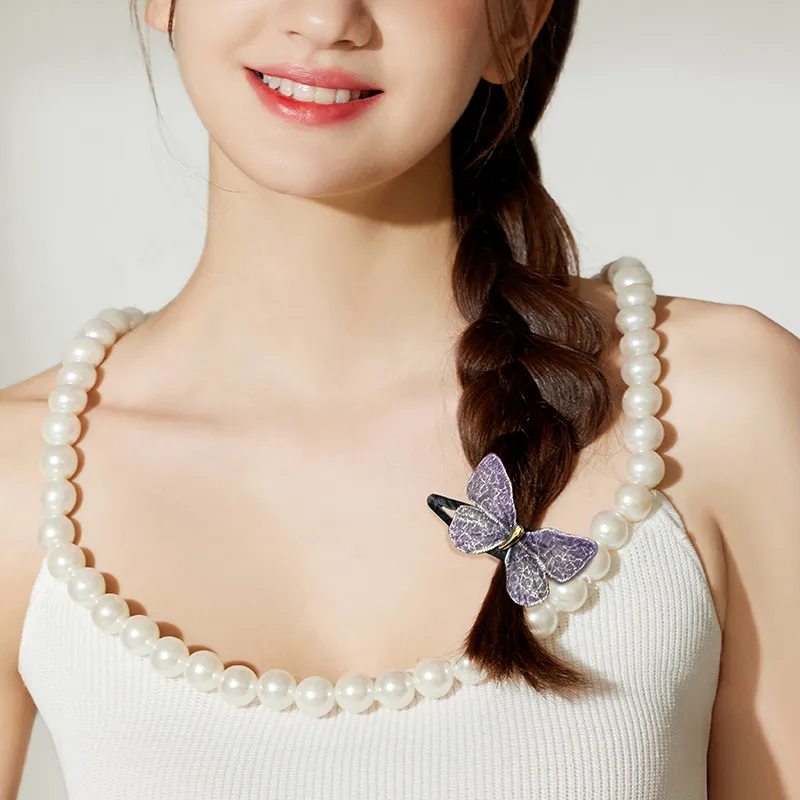 ROYALSASA Silk Chiffon Edge Clip Women's-1