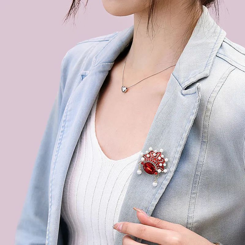 ROYALSASA Alloy Faux Pearl Faux Crystal Brooches Women's-1