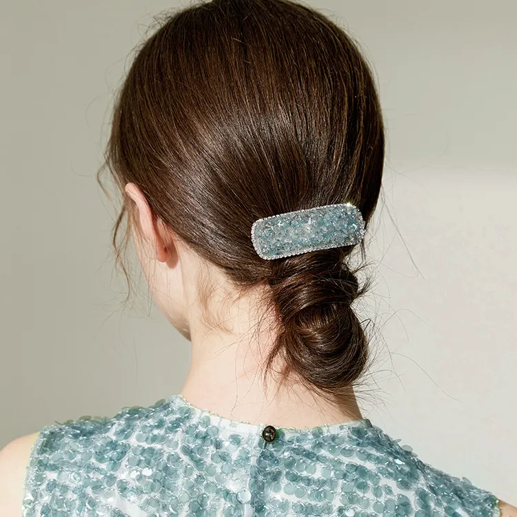 ROYALSASA Synthetic Cubic Zirconia Hair Clips Women's-2