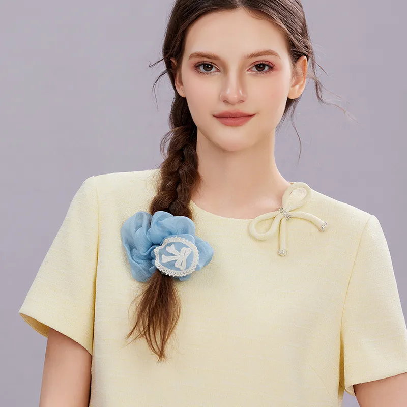 ROYALSASA Silk Chiffon Hair Tie Women's-3