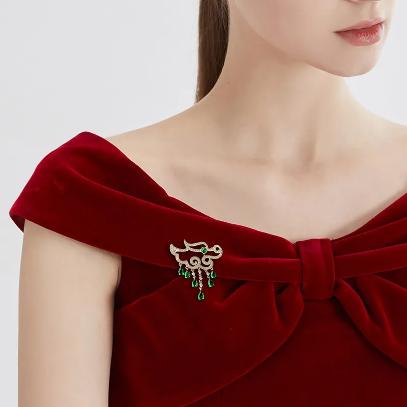 ROYALSASA Copper, Faux Crystal Brooches Women's-2