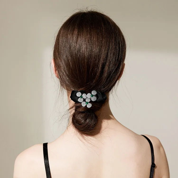 ROYALSASA Polyester, Faux Crystal Hair Tie Women's-1