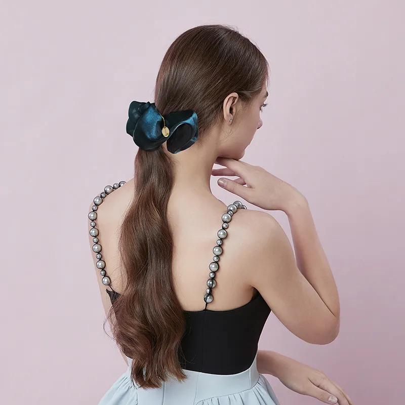 ROYALSASA Silk Chiffon Hair Tie Women's-5