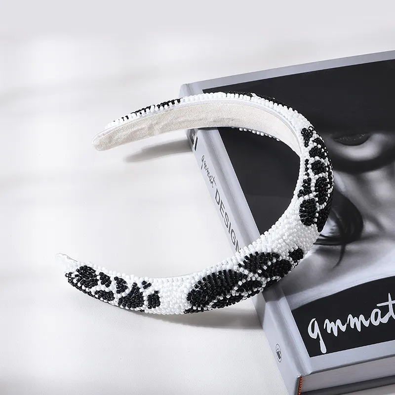ROYALSASA Acrylic Beads Acrylic Bottom Clamp Headbands Women's-1