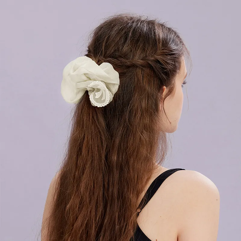 ROYALSASA Silk Chiffon Hair Tie Women's-7