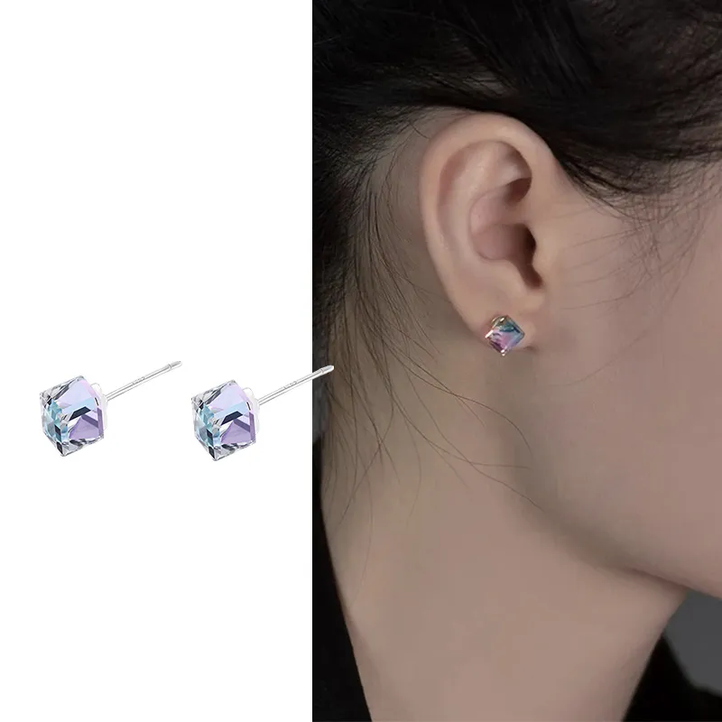 ROYALSASA Alloy, Faux Crystal Stud Earrings Women's-3