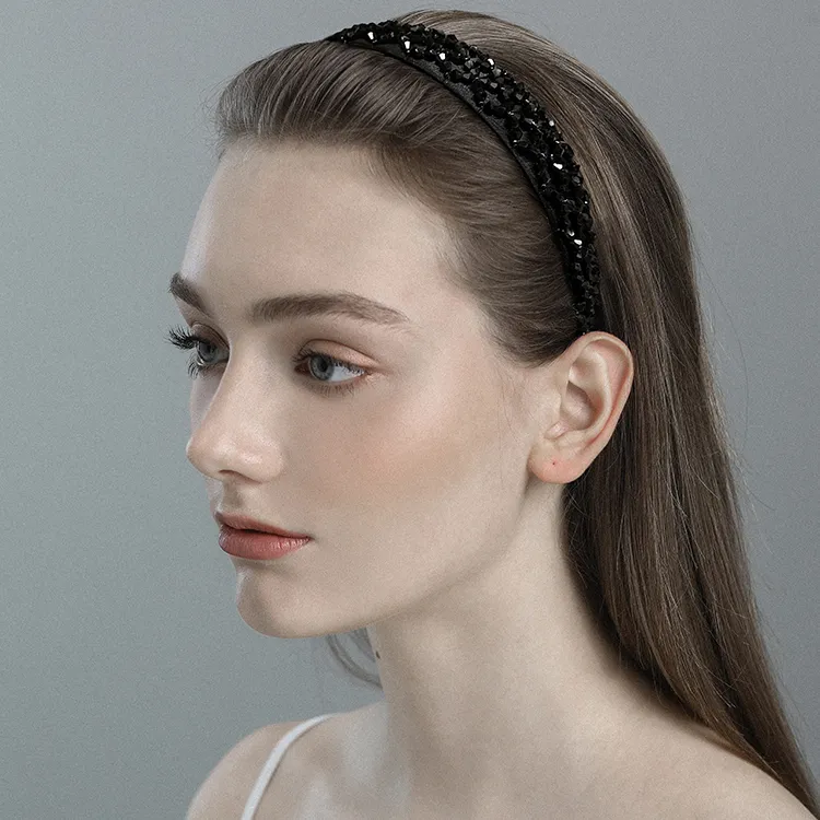 ROYALSASA Artificial Crystal Headbands Women's-1