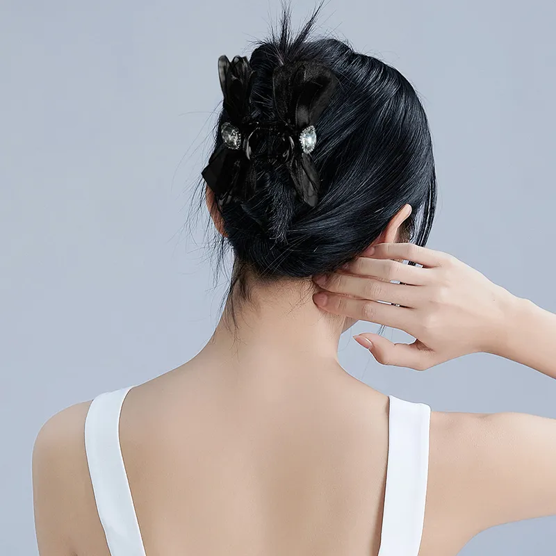 UNABERRY Silk Chiffon Hair Clips Women's-5