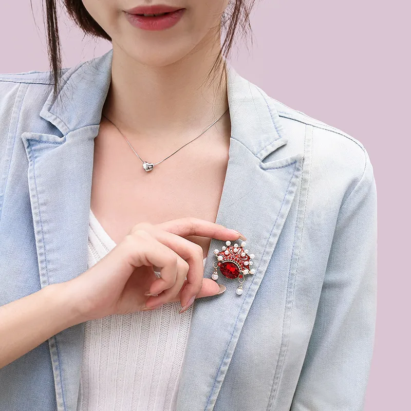 ROYALSASA Alloy Faux Pearl Faux Crystal Brooches Women's-2