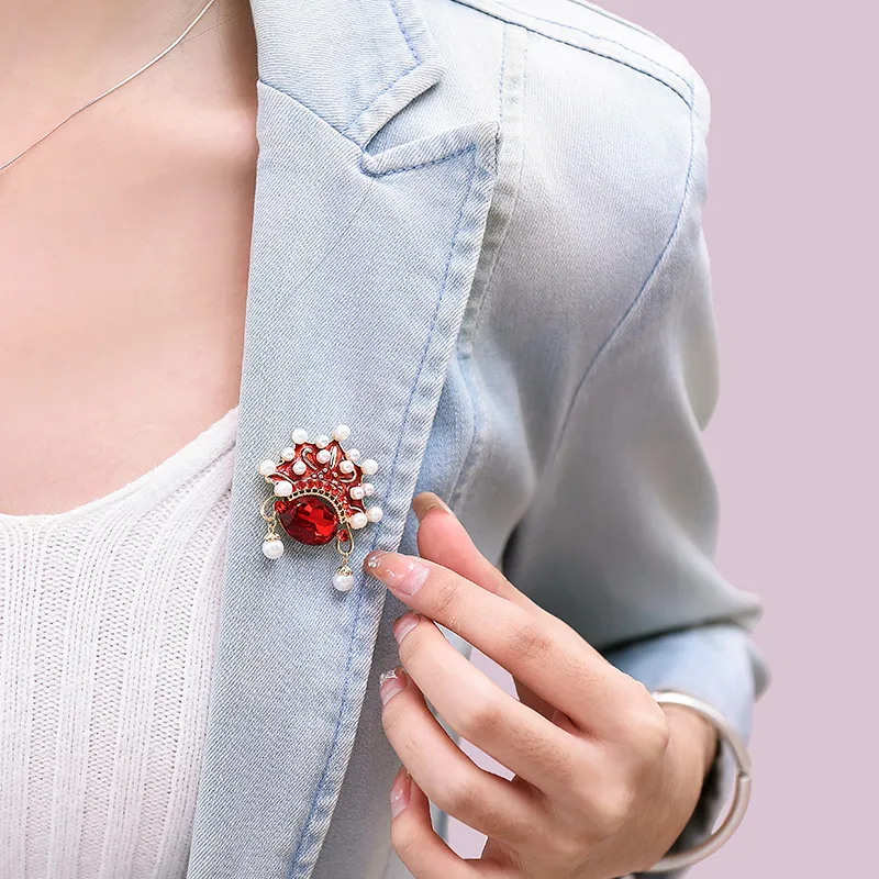 ROYALSASA Alloy Faux Pearl Faux Crystal Brooches Women's-3
