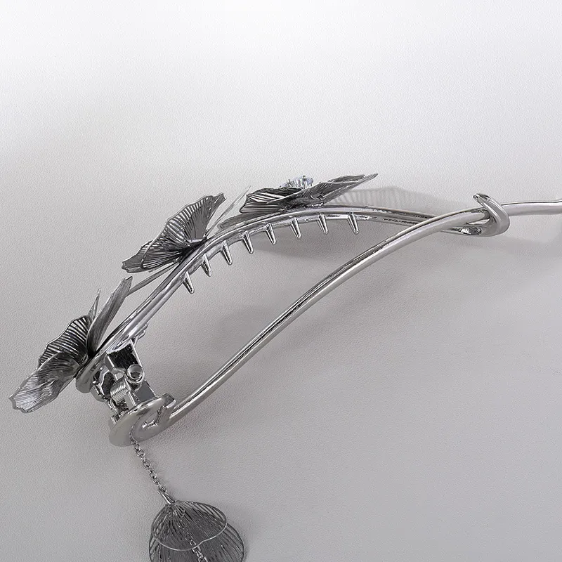 ROYALSASA Alloy, Faux Crystal Twist Clip Women's-3