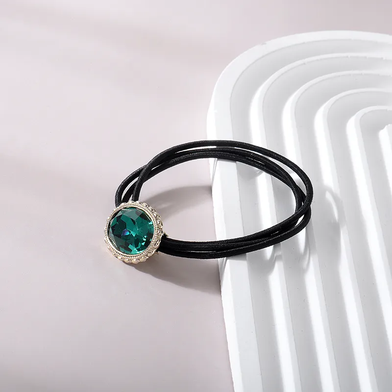 ROYALSASA 3 Strand Rubber Band, Faux Crystal Hair Tie Women's-6
