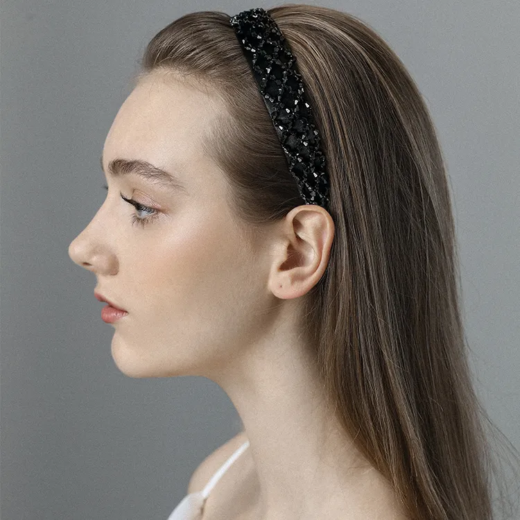 ROYALSASA Artificial Crystal Headbands Women's-4
