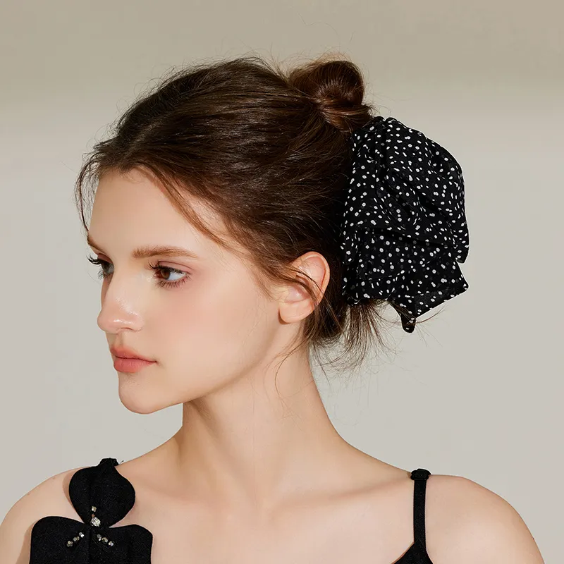 ROYALSASA Silk Chiffon Hair Clips Women's-4